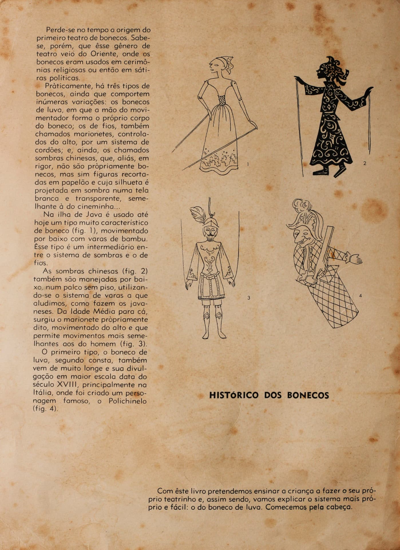 Estudo de marionete para teatrinho de bonecos