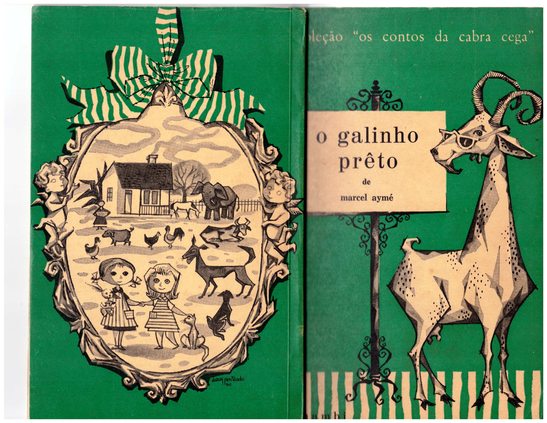 Capa de O Galinho Preto, de Marcel Aymé, ilustrada por Darcy Penteado