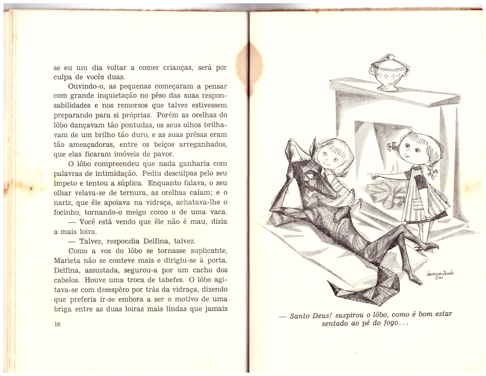 Página interna de O Lobo, de Marcel Aymé