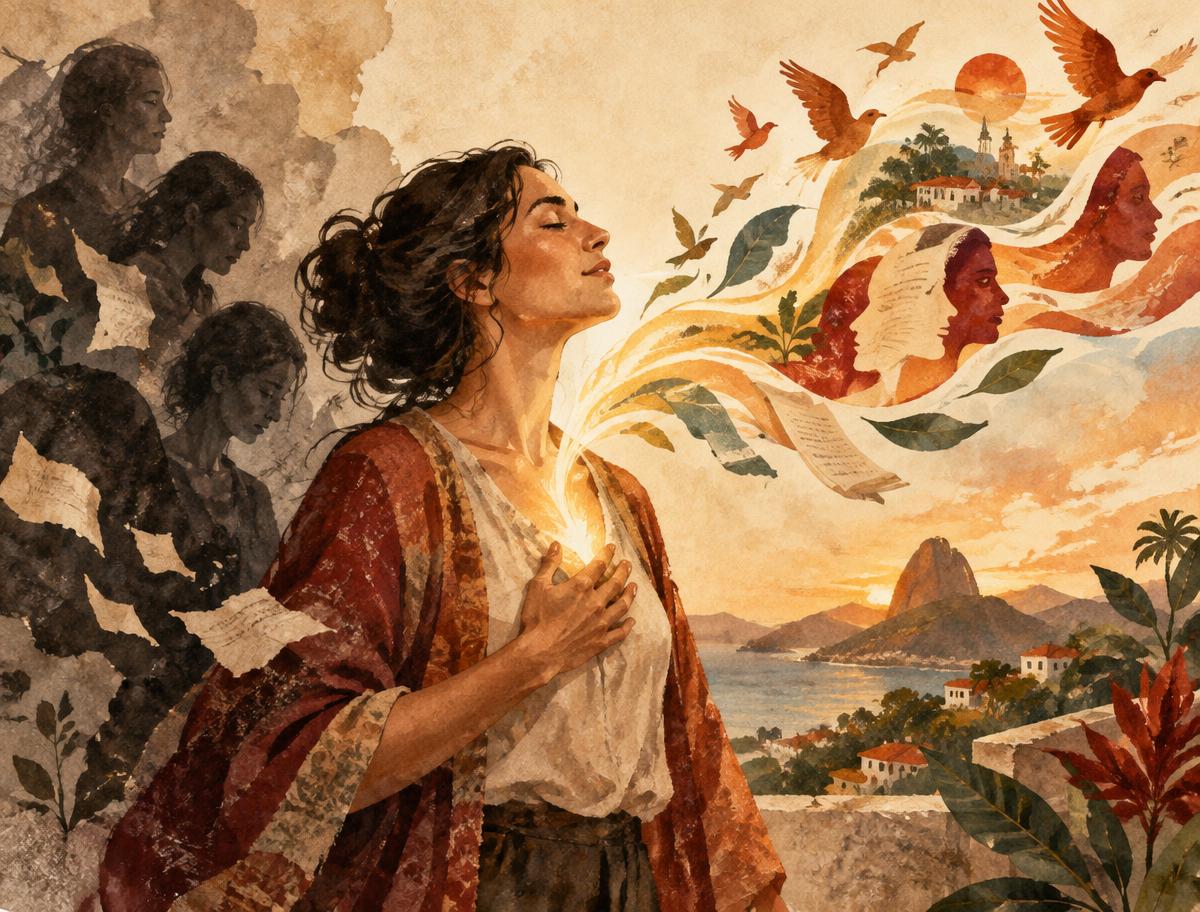 Aquarela sobre assumir a própria voz